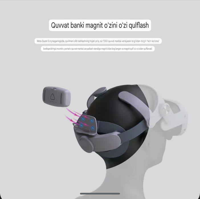 Ремешок для Meta Quest 3 + аккумулятором 5000 мАч/10000