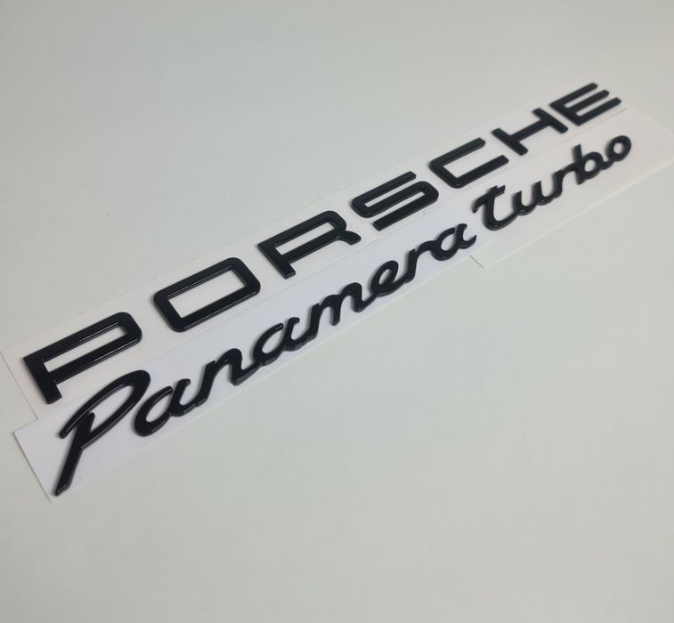 Pachet-Set-Emblema-Sigla-Logo-Stema-Spate-Haion-Porsche-Cayenne-Panamera-Macan-Negru-Lucios-Full-Black-Turbo-4-S-GTS-Poze-Reale