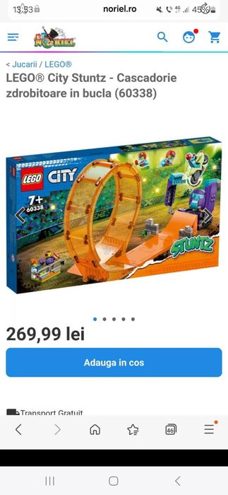 Cadoua de Craciun LEGO® City Stuntz - Cascadorie zdrobitoare in bucla