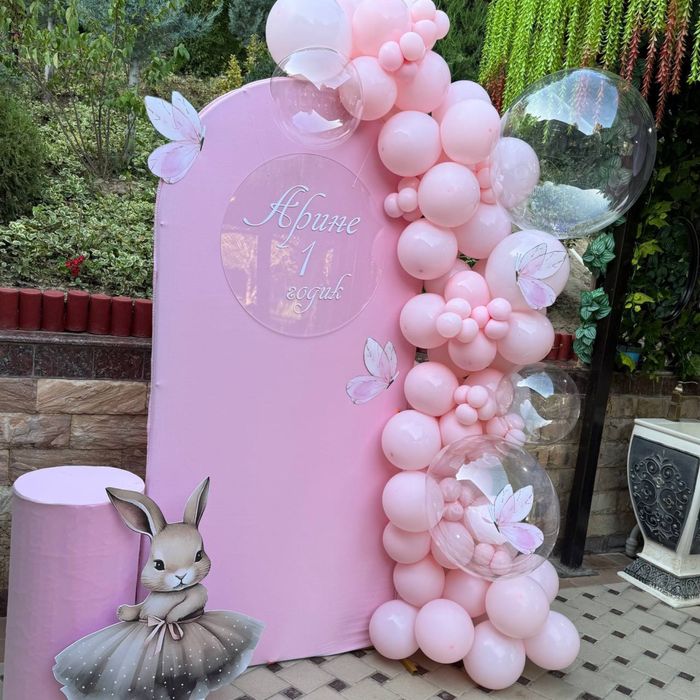 Оформление фотозон воздушными шарами.