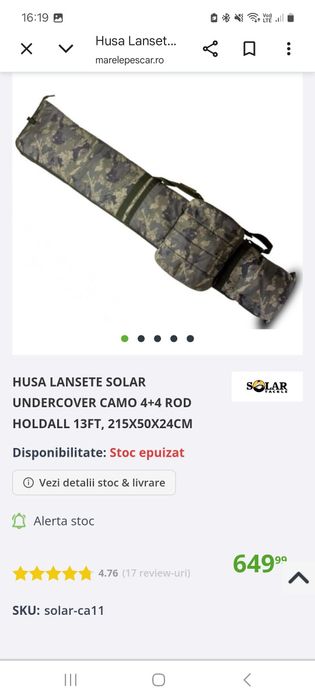 Huse lansete 3.90/3.60/3.00m: solar, anaconda, fox, nash, delphin, jrc