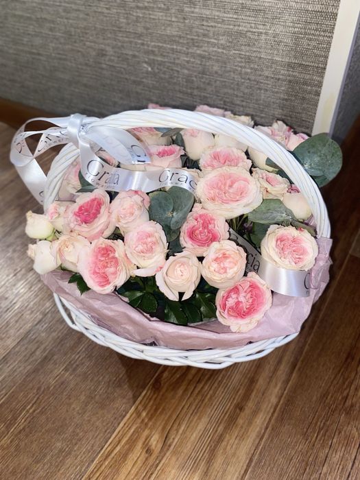 Корзина розы цветы