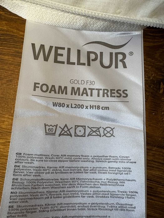 Vand 2 saltele Wellpur Gold JYSK, 80x200, spuma cu memorie