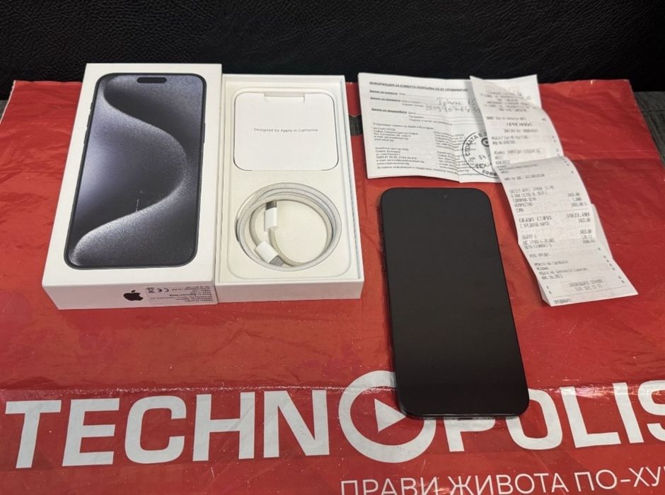 КАТО НОВ 512GB iPhone 15 Pro Max Гаранция Технополис 2025г. Blue | Син