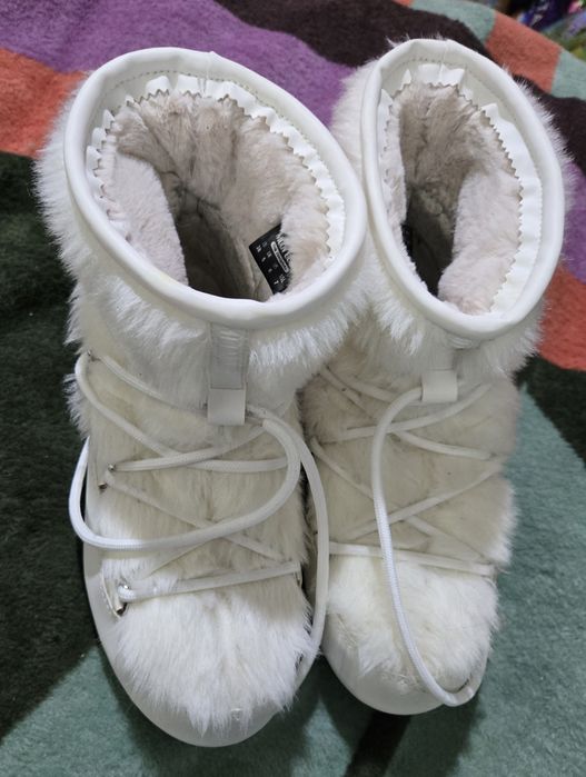 Moon Boot оригинални дамски апрески естествена кожа и еко косъм 38 ном