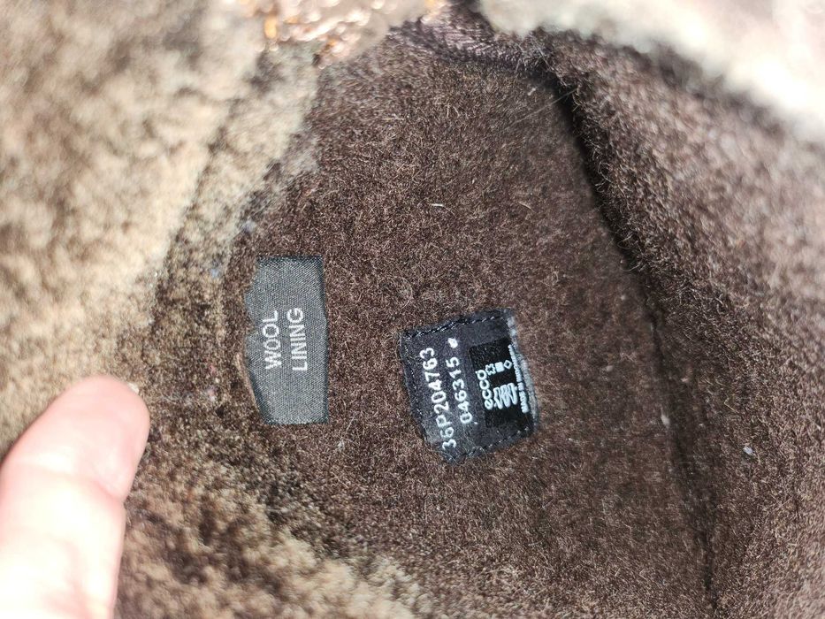 Cizme Ecco de dama, din piele naturala maro, imblanite, 36