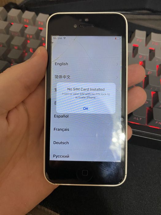 Iphone 5c, icloud заблокирован.