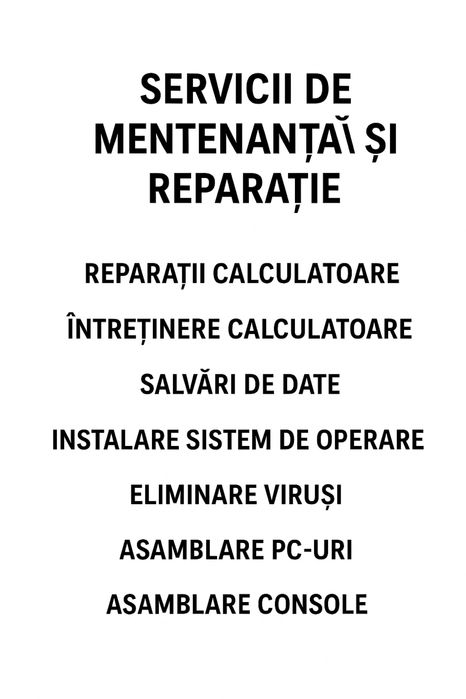 Mentenanta si reparatie, precum si asamblare PC-uri + Console