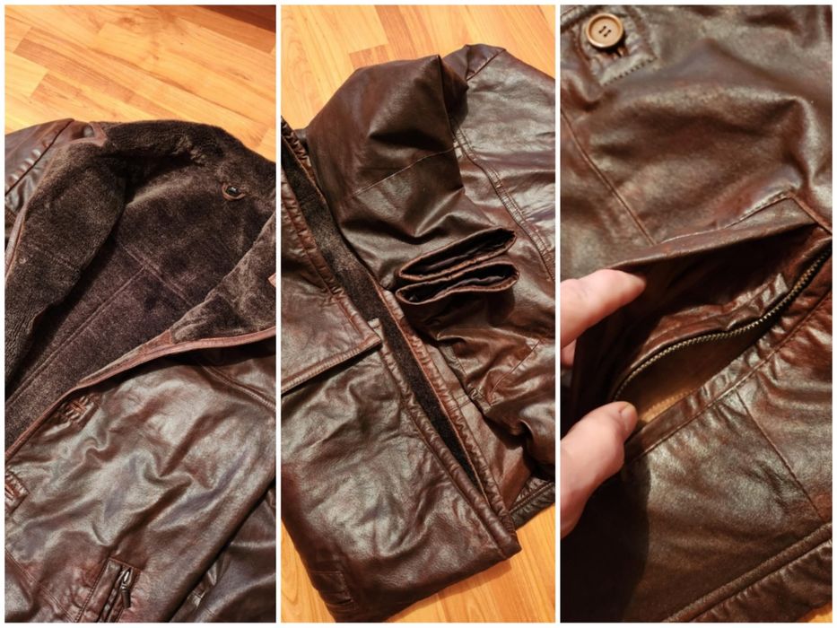 Cojoc piele naturală premium căprioară îmblănit XL