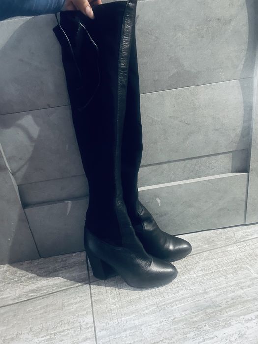 Cizme chic piele  deasupra genunchiului