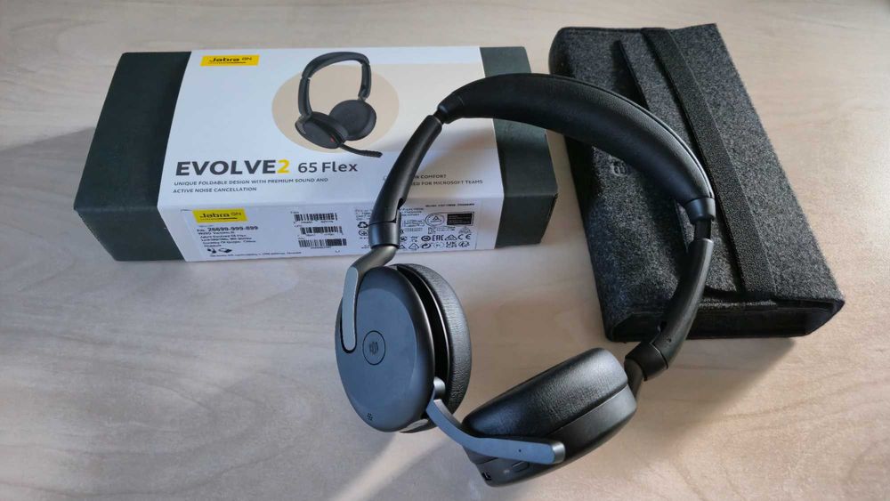 Jabra Evolve2 65 Flex Noi - Căști profesionale wireless, stare impecabilă (ANC, Teams, Wireless)