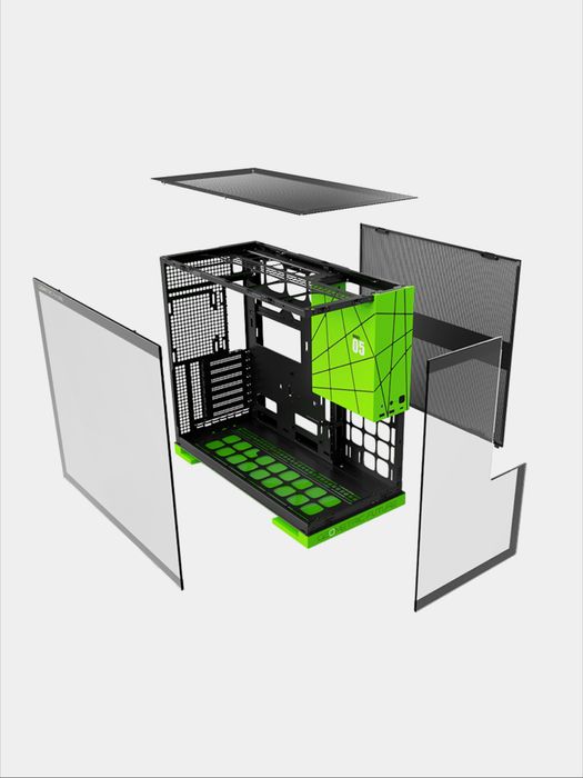 Geometric Future Model 5 Glass Green/Black (With 5-FAN)