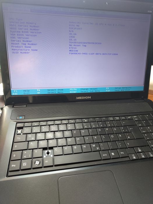 Dezmembrez laptop medion akoya 17