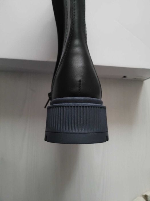 CATWALK Cizme Chelsea Negru cu Bleu, Fermoar, Nr 36, NOU, Cutie