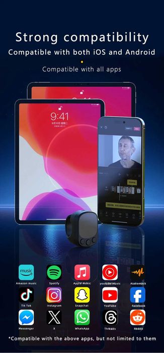 Bluetooth пръстен/ дистанционно/ мишка за телефон, таблет Android, iOS