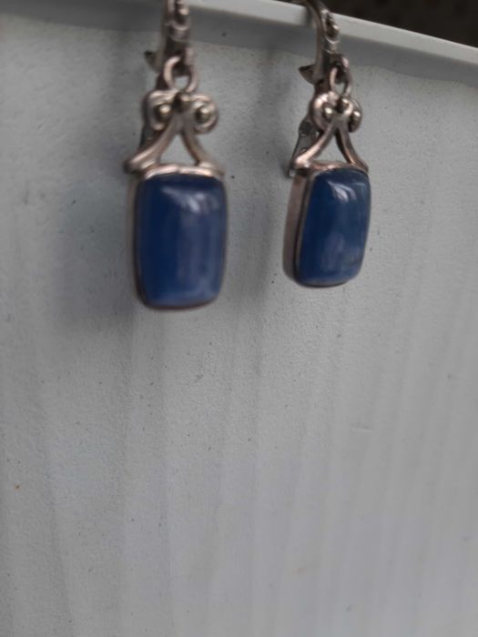 Кольцо и серьги серебро с кианитом