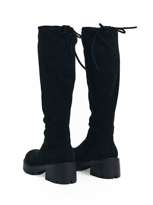 Високи черни ботуши- велур