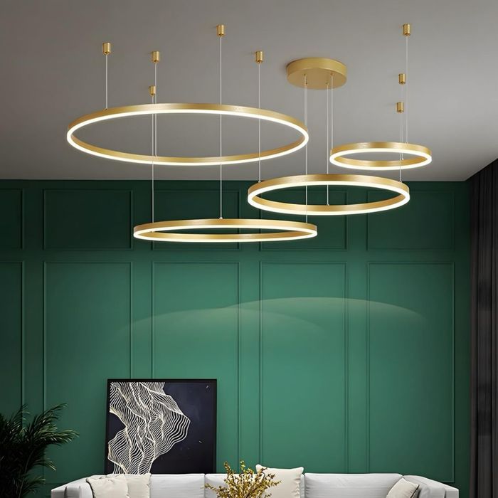 Candelabru LED metalic | 4 cercuri 20+40+60+80cm,  cu inele de 100W