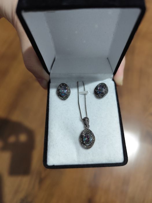 Set argint cu marcasite