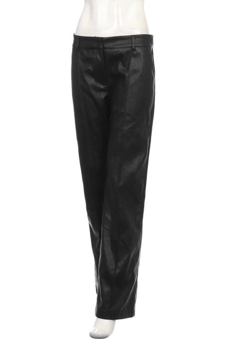 Чисто нов черен лъскав кожен панталон L размер
