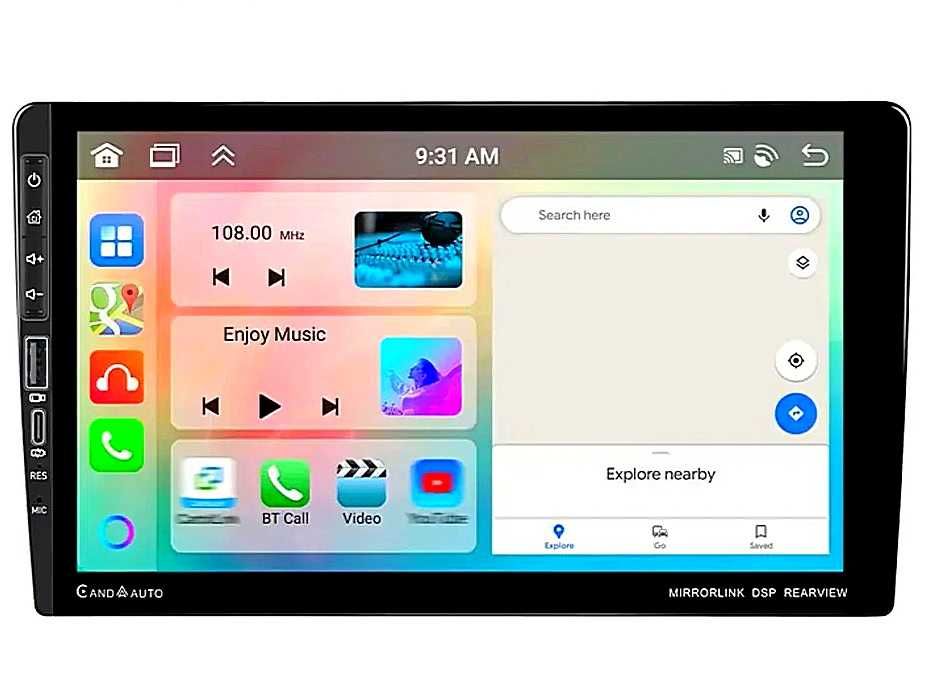 Мултимедия 4+64GB 8 ядрен навигация за кола автомобил Android Auto CP
