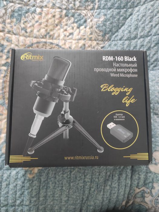 Настольный проводной микрофон Wired Microphone RDM-160 Black, RITMIX