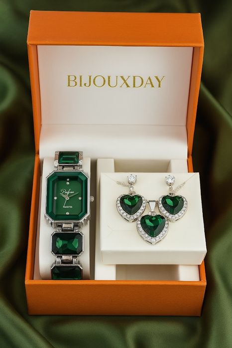 Heart Luxury Set часовник, колие и обеци