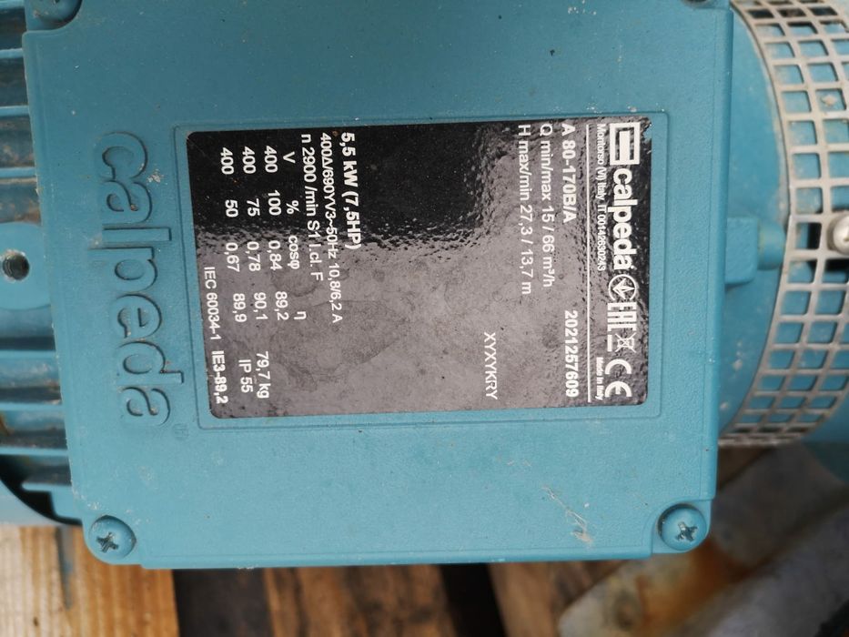 Pompa apa irigații sau balastiera, 5.5kW, 66mc/h