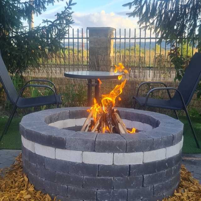 Focare și terase rotunde cu Pavaj Antichizat Trapez