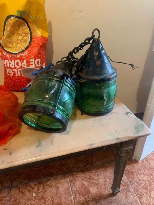 Set aplica tava cu abajur verde