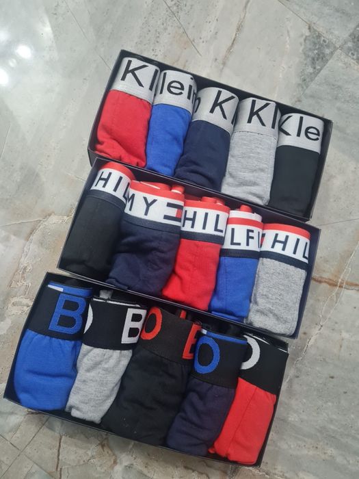 Boxeri bărbați din bumbac cu banda lata set de 5 perechi