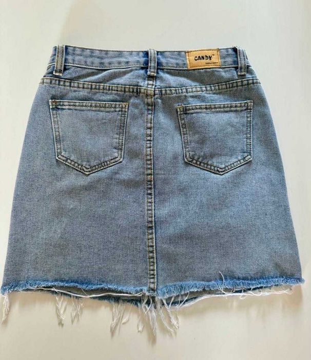 Пола деним с 3д цветя