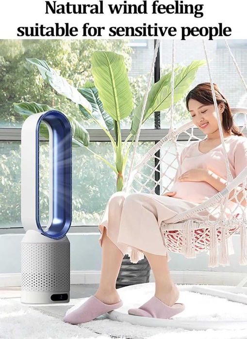 2 в 1 пречиствател на въздух, вентилатор за кула без лопатки