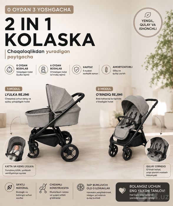 2 tali kuchli kolaska