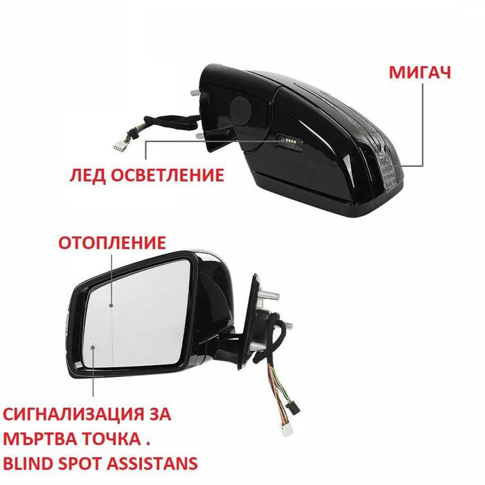 Странични огледала за Mercedes-Benz W164 GL/ML (2006-2012) BLIND SPOT!