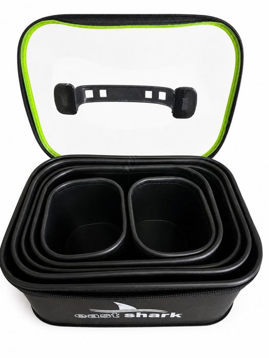 SET 6 Bacuri CUTII Nada EASTSHARK EVA Box Feeder Cu Capac 26x19x12cm