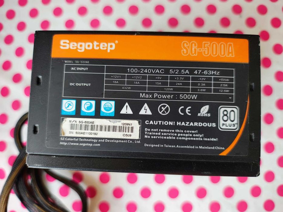 Sursa PC 500 W Segotep SG-500A PFC Active.