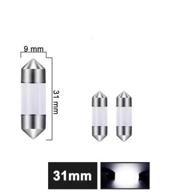 Лед крушки 2бр. сулфидни COB Керамична обвивка C5W LED 12V 6500K