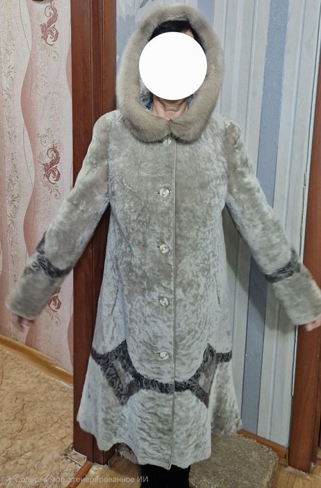 Шуба цыгейка, воротник норка