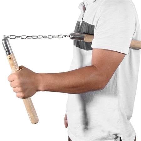 Nunceag / nunchucku, lemn, 31 cm, bej