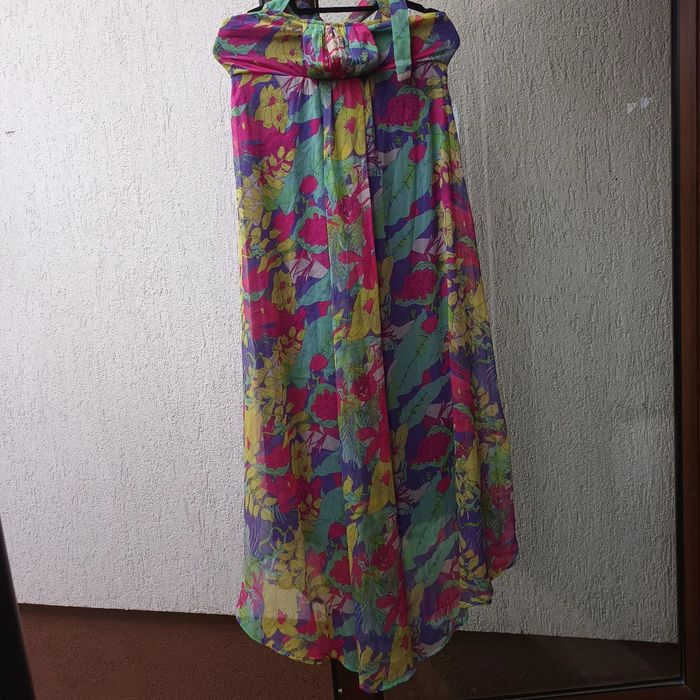 Rochii de vara din voal,lunga;viu colorata