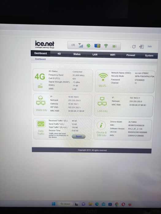 Modem WiFi 4G ZTE, ICE.NET , Huawei Telenor