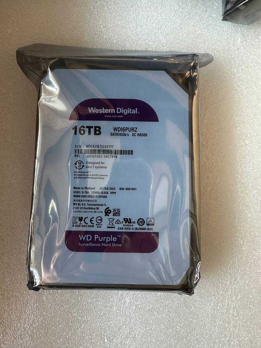 Жесткий диски в наличие.16TB 14TB 10TB 8TB WD Purple