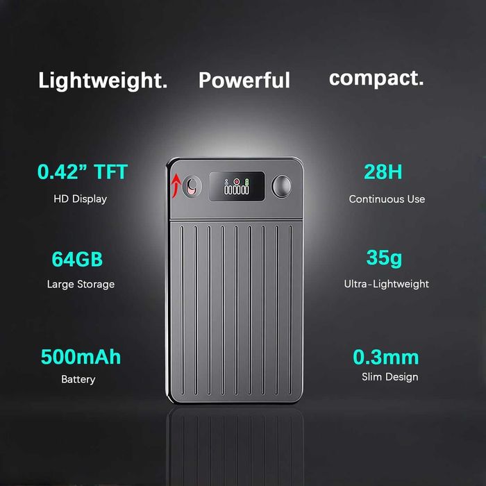 64GB професионален AI гласов рекордер –  автоматична транскрипция