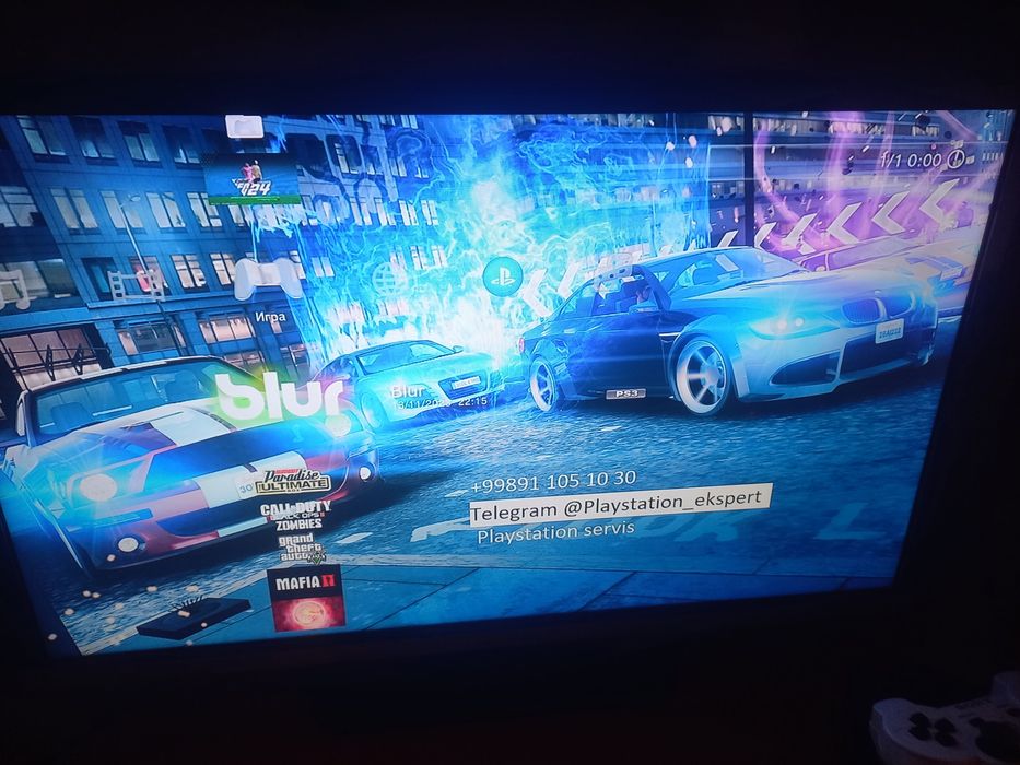 PS3 slim holati ideal tiniq 2 djoystik bor o'yinlar yozilgan