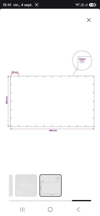Prelată Leno 140 g/m², alb, 3x5 m