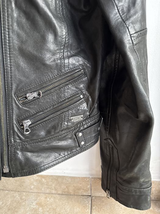 Geacă Biker Levi's Originală Damă – 100% Piele Naturală de Miel, Mărimea L