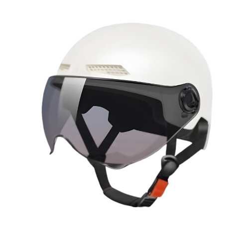 Casca Scuter/Trotineta electrica, marime universara, cu viziera, Alb