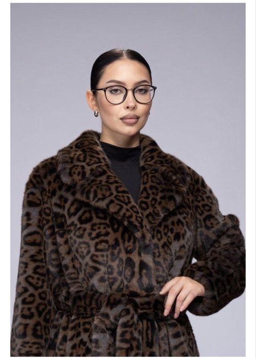 Шуба эко леопард