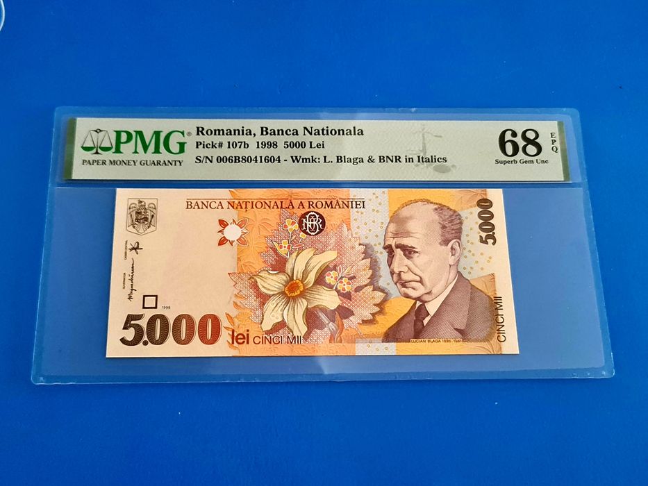 Bancnotă gradată 5.000lei din 1998 PMG68EPQ